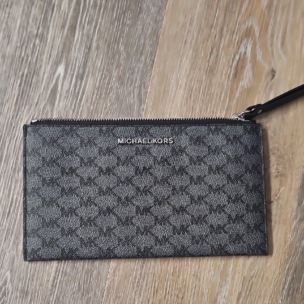 Michael Kors Charcoal Patterned Clutch